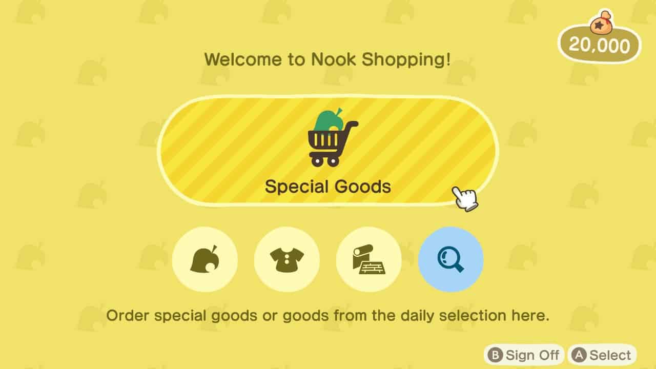 animal crossing new horizons nook shopping