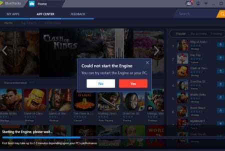 Bluestacks 3 Engine Won't Start