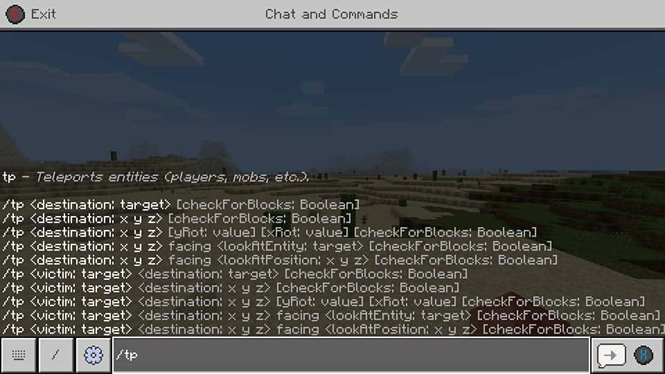 Minecraft teleport commands